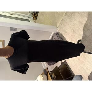 Hatch Black Eliza Short Sleeve Midi Dress sz 1/S